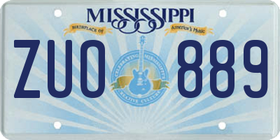 MS license plate ZUO889