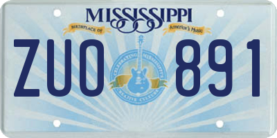 MS license plate ZUO891