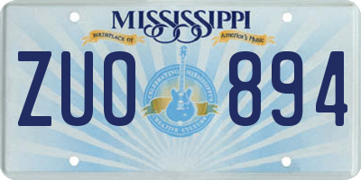MS license plate ZUO894
