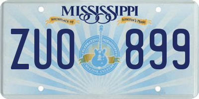 MS license plate ZUO899