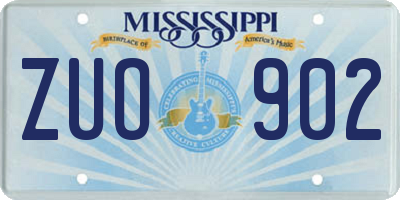 MS license plate ZUO902