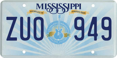 MS license plate ZUO949
