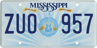 MS license plate ZUO957