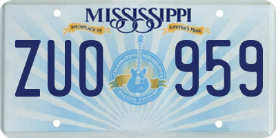 MS license plate ZUO959