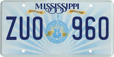 MS license plate ZUO960