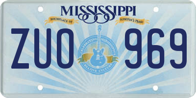 MS license plate ZUO969
