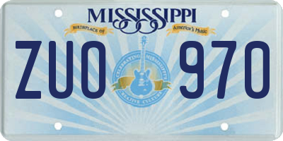 MS license plate ZUO970