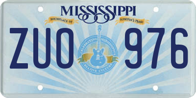 MS license plate ZUO976