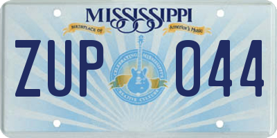 MS license plate ZUP044