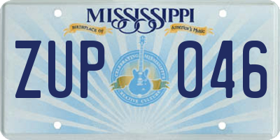 MS license plate ZUP046