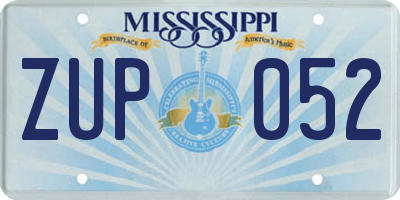 MS license plate ZUP052