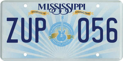 MS license plate ZUP056
