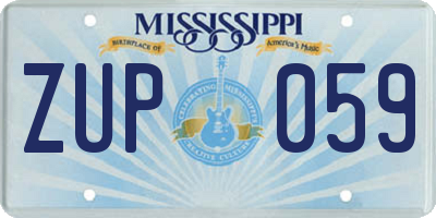 MS license plate ZUP059