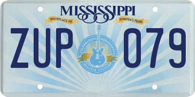 MS license plate ZUP079