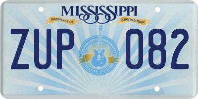 MS license plate ZUP082