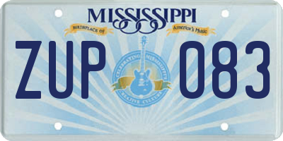 MS license plate ZUP083