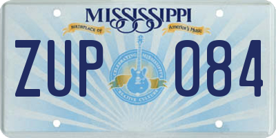 MS license plate ZUP084