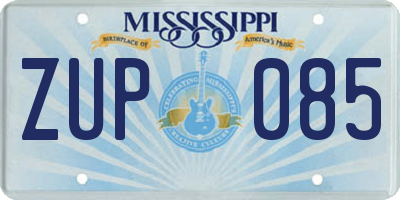 MS license plate ZUP085