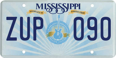 MS license plate ZUP090