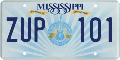 MS license plate ZUP101