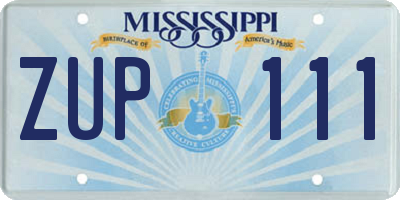 MS license plate ZUP111