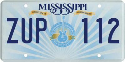 MS license plate ZUP112