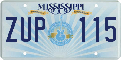 MS license plate ZUP115