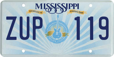 MS license plate ZUP119