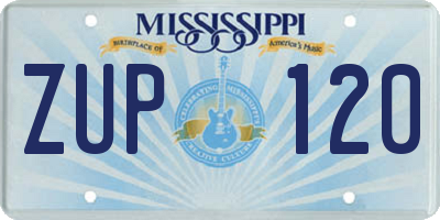 MS license plate ZUP120