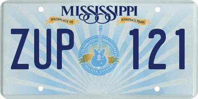 MS license plate ZUP121