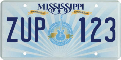 MS license plate ZUP123