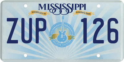 MS license plate ZUP126