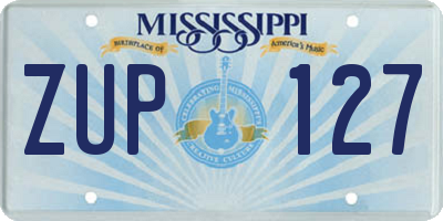 MS license plate ZUP127