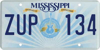 MS license plate ZUP134