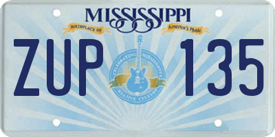 MS license plate ZUP135