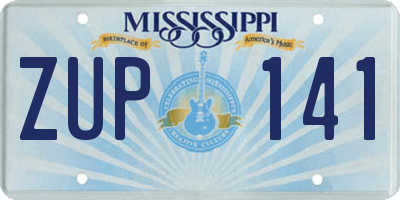 MS license plate ZUP141