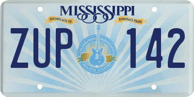 MS license plate ZUP142