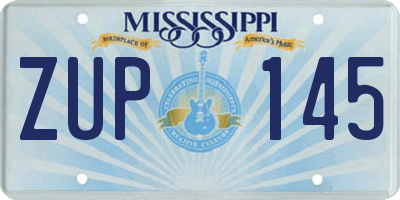 MS license plate ZUP145