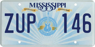 MS license plate ZUP146