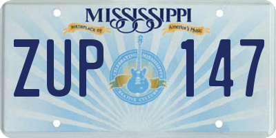 MS license plate ZUP147