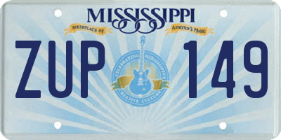 MS license plate ZUP149