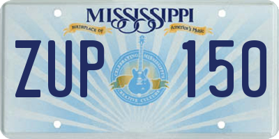 MS license plate ZUP150