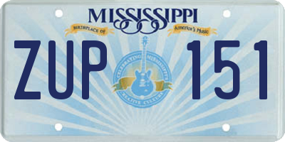 MS license plate ZUP151