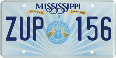 MS license plate ZUP156