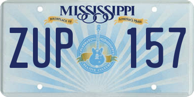 MS license plate ZUP157
