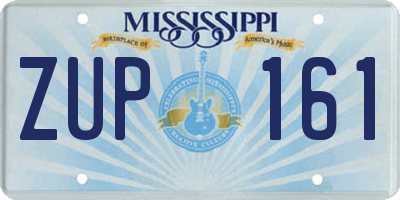 MS license plate ZUP161