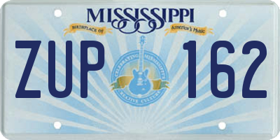 MS license plate ZUP162