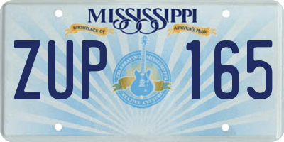 MS license plate ZUP165