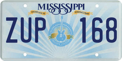 MS license plate ZUP168