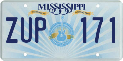 MS license plate ZUP171
